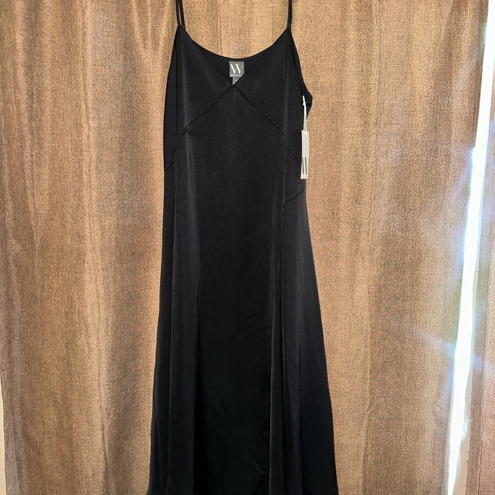 Worthington Black Sleeveless Spaghetti Strap Slip Dress